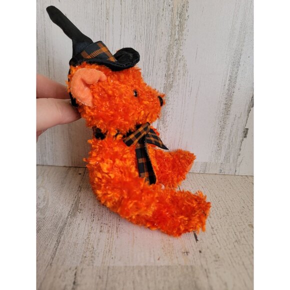 Russ Hocus Orange teddy bear Halloween mini decor plush - Picture 2 of 5
